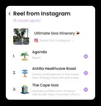 Reel from Instagram - saved spots